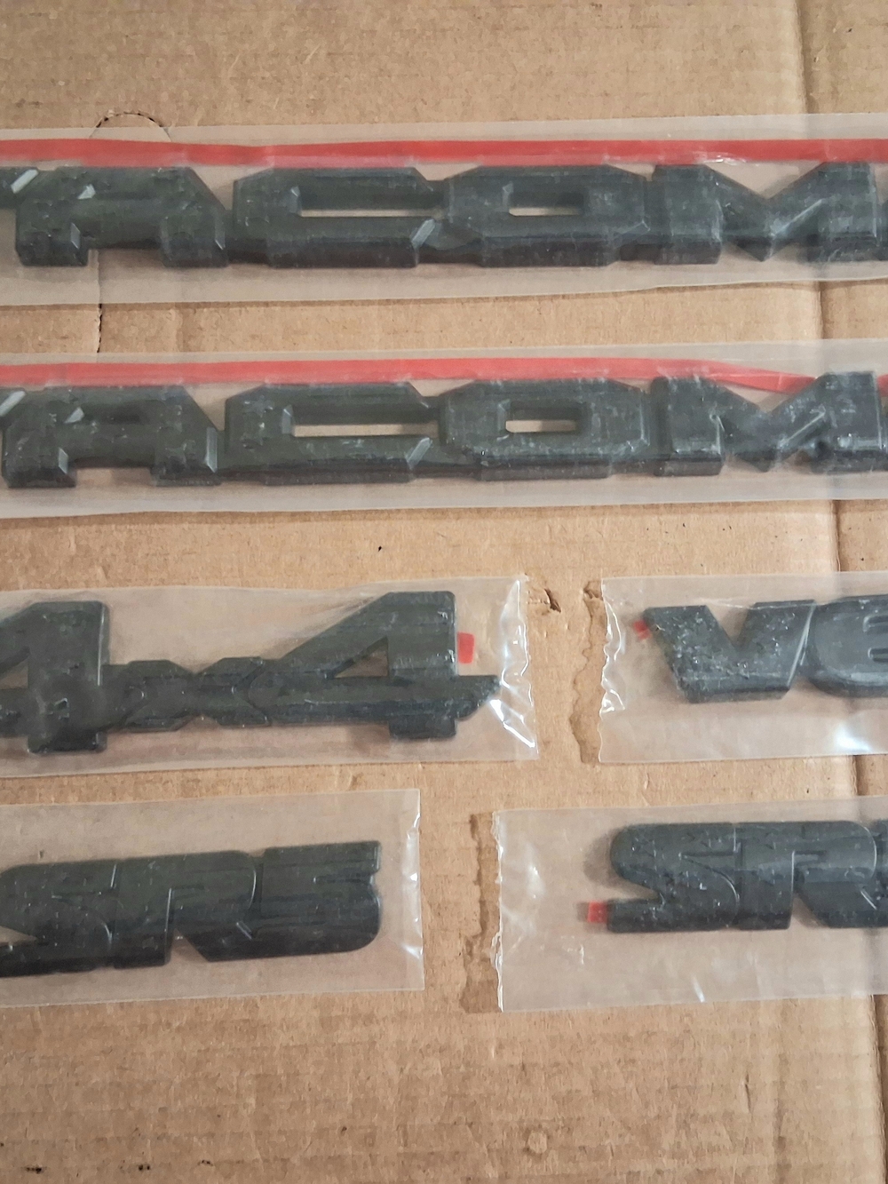 2005-2015 Toyota Black 'Tacoma TRD 4x4 SR5' Vehicle Emblem Badge 6pc Set Overlay
